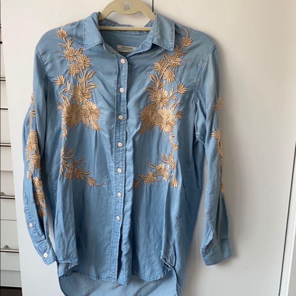 Zara shirt XS gorgeous embroidery